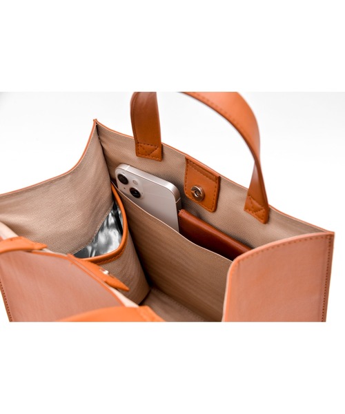 Rename（リネーム）の「Rename フェイクレザー スクエア シンプル ミニ ワンハンドル ハンドバッグ（トートバッグ・レディース・ブラック/グリーン/キャメル/グレー/ブラウン系その他/グレイッシュベージュ・FREE）」の21枚目の写真