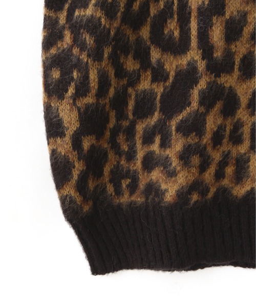 schott ニットレオパード2XL ブラックモヘア3124033