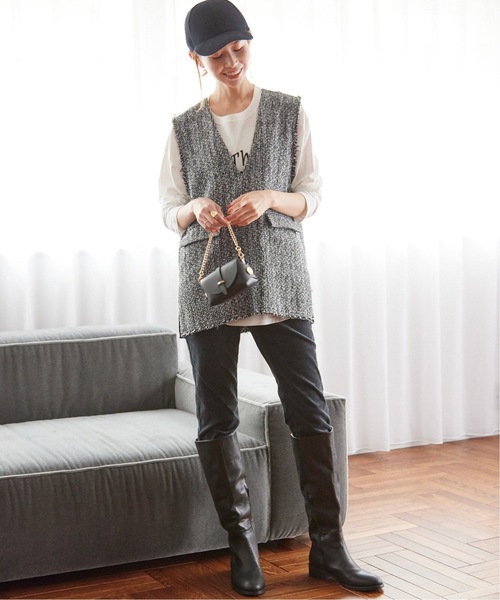 JOURNAL STANDARD relume（ジャーナルスタンダード　レリューム）の「《追加》ツイードフリンジベスト（ベスト・レディース・ブラック・FREE）」の8枚目の写真