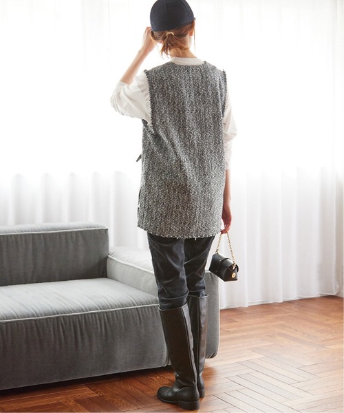 JOURNAL STANDARD relume（ジャーナルスタンダード　レリューム）の「《追加》ツイードフリンジベスト（ベスト・レディース・ブラック・FREE）」の11枚目の写真