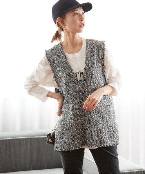 JOURNAL STANDARD relume（ジャーナルスタンダード　レリューム）の「《追加》ツイードフリンジベスト（ベスト・レディース・ブラック・FREE）」の12枚目の写真