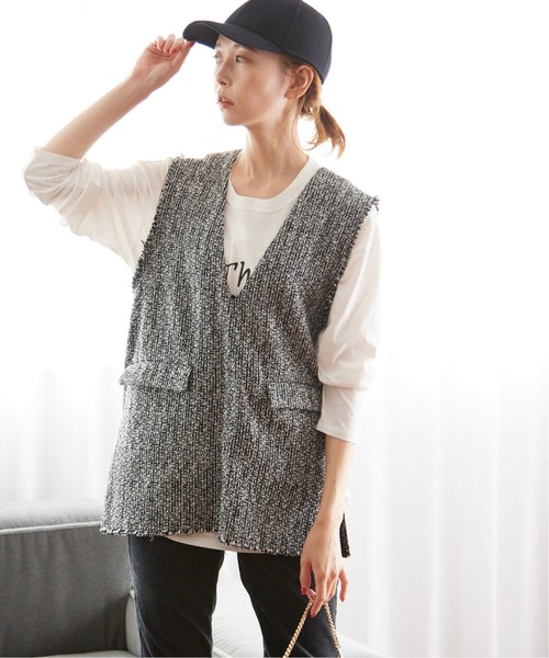 JOURNAL STANDARD relume（ジャーナルスタンダード　レリューム）の「《追加》ツイードフリンジベスト（ベスト・レディース・ブラック・FREE）」の13枚目の写真