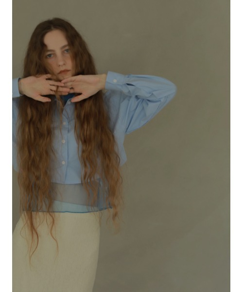 AMAIL（アマイル）の「Cropd minimam shirt（シャツ/ブラウス・レディース・ブルー/ブラック/ホワイト・FREE）」の6枚目の写真