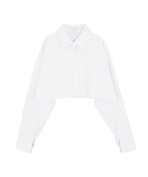 AMAIL（アマイル）の「Cropd minimam shirt（シャツ/ブラウス・レディース・ブルー/ブラック/ホワイト・FREE）」の12枚目の写真