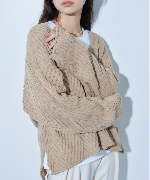 ECRIRE（エクリール）の「Ｖネック リラックスニット（ニット/セーター・レディース・ベージュ/オレンジ/ブラウン/アイボリー・M/L）」の12枚目の写真