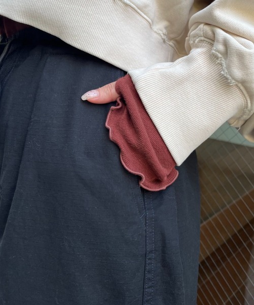 CIAOPANIC(チャオパニック)の「リップストップテーパードワイドパンツ(カーゴパンツ・レディース・ブラック/カーキ/ベージュ・FREE)」の12枚目の写真