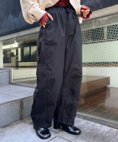 CIAOPANIC(チャオパニック)の「リップストップテーパードワイドパンツ(カーゴパンツ・レディース・ブラック/カーキ/ベージュ・FREE)」の7枚目の写真