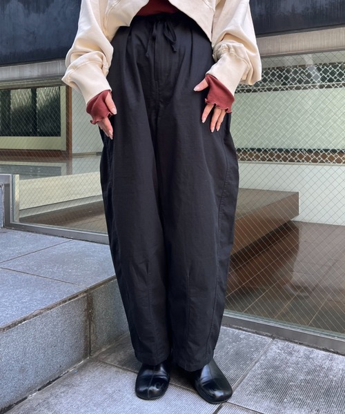 CIAOPANIC(チャオパニック)の「リップストップテーパードワイドパンツ(カーゴパンツ・レディース・ブラック/カーキ/ベージュ・FREE)」の8枚目の写真