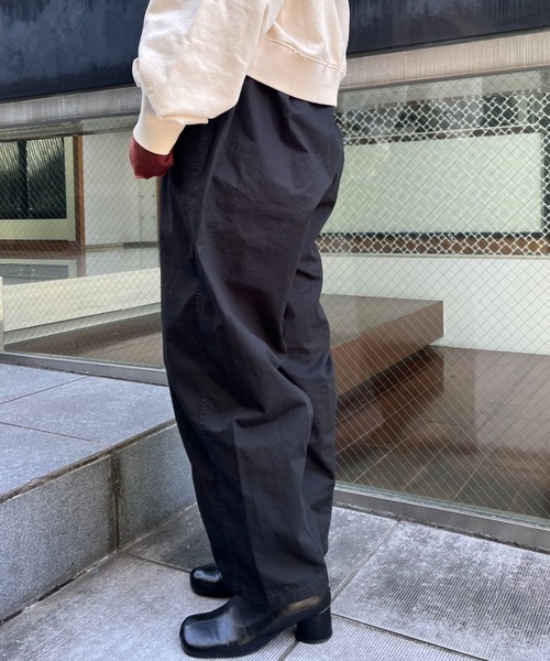CIAOPANIC(チャオパニック)の「リップストップテーパードワイドパンツ(カーゴパンツ・レディース・ブラック/カーキ/ベージュ・FREE)」の9枚目の写真