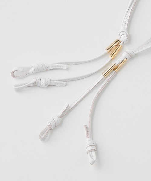 DOUBLE STANDARD CLOTHING（ダブルスタンダードクロージング）の「スムースレザーバッグ（ショルダーバッグ・レディース・ベージュ/ホワイト/ライトグリーン・FREE）」の4枚目の写真