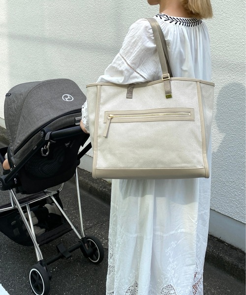 バイカラー軽量キャンバストートバッグ（Mサイズ） ママバッグ