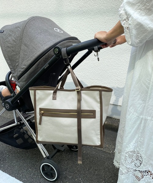 SOLPRESA バイカラーキャンバストート　マザーズバッグ 美品 SOLPRESA マザーズバッグ ＊働くママにも＊軽量＆大容量 バイ