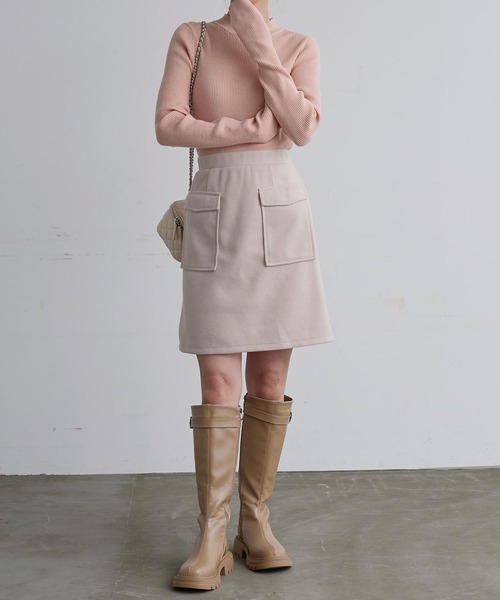 KOBE LETTUCE（コウベレタス）の「[ 裏起毛 ] チェルシーベルトロングブーツ（ブーツ・レディース・アイボリー/ブラック/ベージュ・L/LL/M/S）」の9枚目の写真