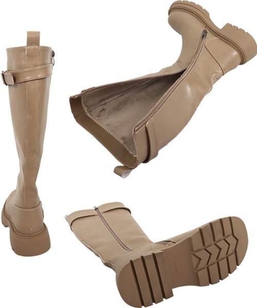 KOBE LETTUCE（コウベレタス）の「[ 裏起毛 ] チェルシーベルトロングブーツ（ブーツ・レディース・アイボリー/ブラック/ベージュ・L/LL/M/S）」の5枚目の写真