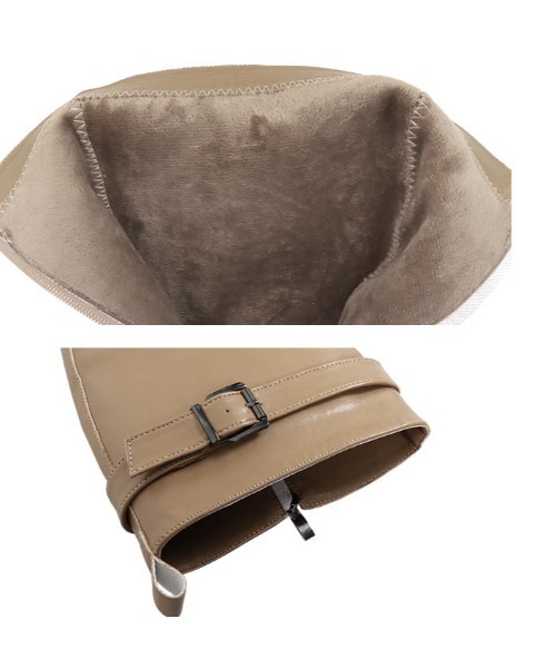 KOBE LETTUCE（コウベレタス）の「[ 裏起毛 ] チェルシーベルトロングブーツ（ブーツ・レディース・アイボリー/ブラック/ベージュ・L/LL/M/S）」の6枚目の写真