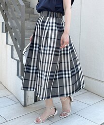 ウォッシャブルタフタチェックスカート