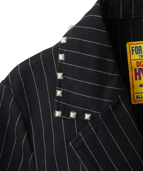 HYSTERIC GLAMOUR スタッズカラー クロップド テーラージャケット HYSTERIC GLAMOUR（ヒステリックグラマー）の「スタッズカラー