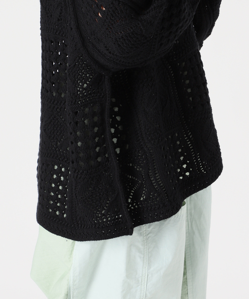 CITYSHOP / シティショップ | 2023SS | CROCHET STYLE SHIRTS ニットカーディガン | ブラック | レディース CITYSHOP（シティーショップ）の「CROCHET STYLE SHIRTS：ニット