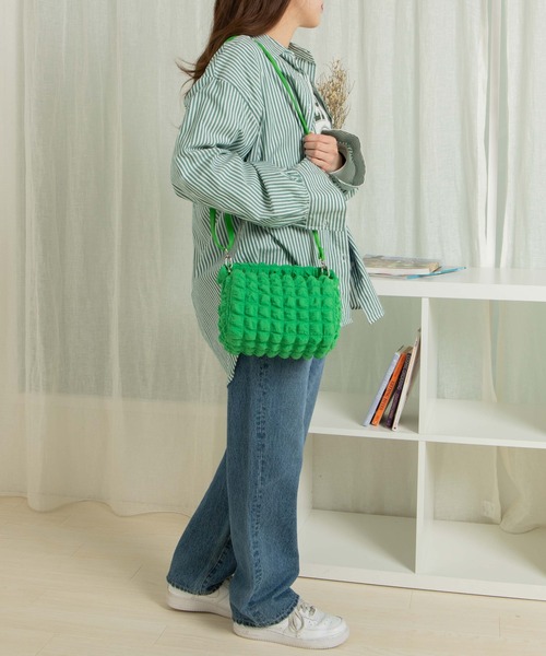 WEGO（ウィゴー）の「WEGO/ポップコーン2WAYミニショルダーバッグ（ショルダーバッグ・レディース・オフホワイト/グリーン/ブラック/ピンク/ブルー・FREE）」の13枚目の写真