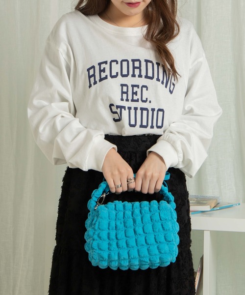 WEGO（ウィゴー）の「WEGO/ポップコーン2WAYミニショルダーバッグ（ショルダーバッグ・レディース・オフホワイト/グリーン/ブラック/ピンク/ブルー・FREE）」の21枚目の写真