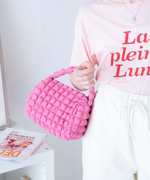 WEGO（ウィゴー）の「WEGO/ポップコーン2WAYミニショルダーバッグ（ショルダーバッグ・レディース・オフホワイト/グリーン/ブラック/ピンク/ブルー・FREE）」の8枚目の写真