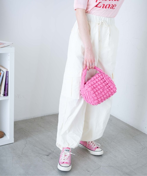 WEGO（ウィゴー）の「WEGO/ポップコーン2WAYミニショルダーバッグ（ショルダーバッグ・レディース・オフホワイト/グリーン/ブラック/ピンク/ブルー・FREE）」の9枚目の写真