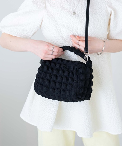 WEGO（ウィゴー）の「WEGO/ポップコーン2WAYミニショルダーバッグ（ショルダーバッグ・レディース・オフホワイト/グリーン/ブラック/ピンク/ブルー・FREE）」の11枚目の写真