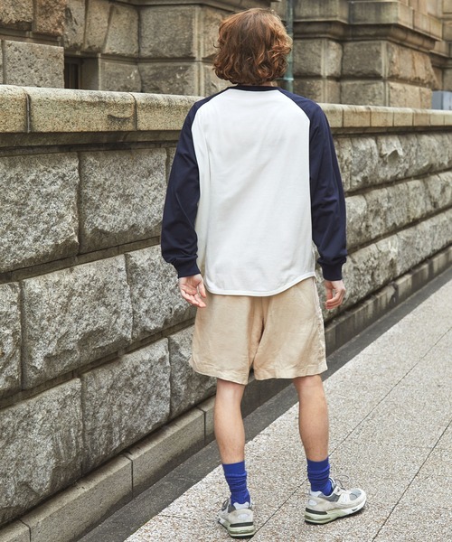 PENNEYS（ぺニーズ）の「PENNEYS/ペニーズ 別注 THE FOX ロゴ ワッペン刺繍ワンポイント ラグランルーズ長袖Tシャツ（Tシャツ/カットソー・メンズ・ブラック/オフホワイト/ピンク/ネイビー・M/L）」の19枚目の写真