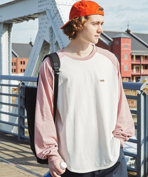 PENNEYS（ぺニーズ）の「PENNEYS/ペニーズ 別注 THE FOX ロゴ ワッペン刺繍ワンポイント ラグランルーズ長袖Tシャツ（Tシャツ/カットソー・メンズ・ブラック/オフホワイト/ピンク/ネイビー・M/L）」の21枚目の写真