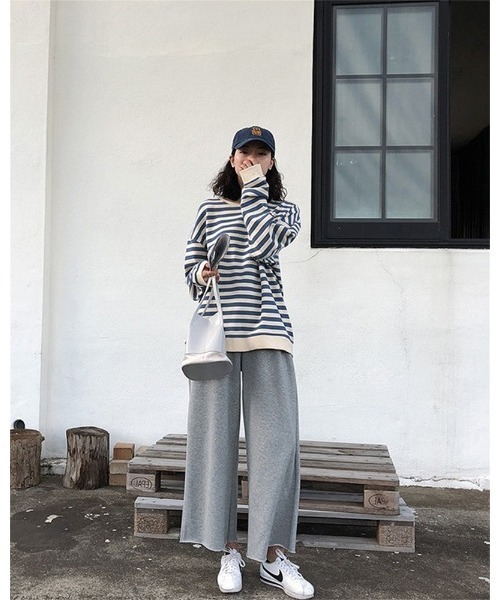 Ritzy（リッツィー）の「ボーダークルーネックロンT（Tシャツ/カットソー・レディース・ブラック/ブルー・M/L）」の3枚目の写真