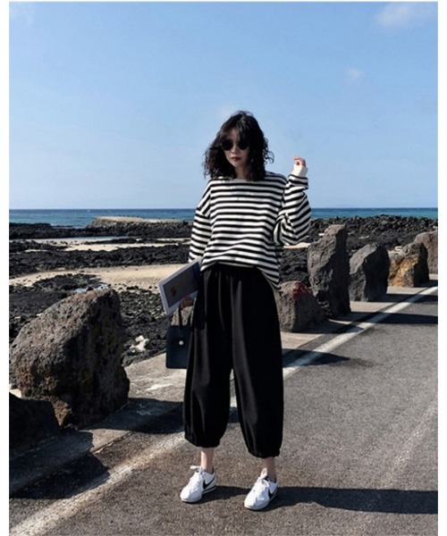 Ritzy（リッツィー）の「ボーダークルーネックロンT（Tシャツ/カットソー・レディース・ブラック/ブルー・M/L）」の16枚目の写真