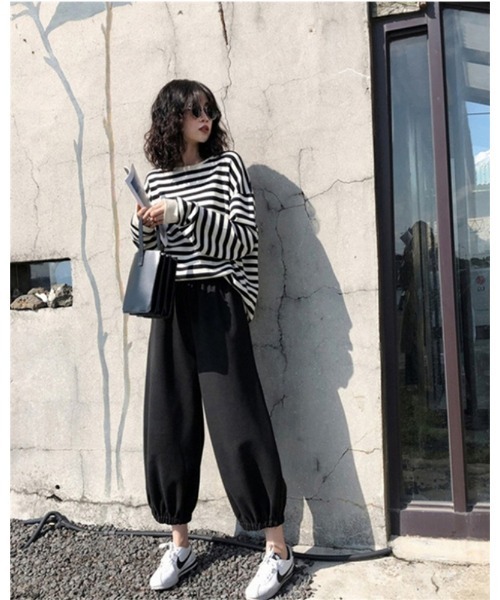 Ritzy（リッツィー）の「ボーダークルーネックロンT（Tシャツ/カットソー・レディース・ブラック/ブルー・M/L）」の10枚目の写真