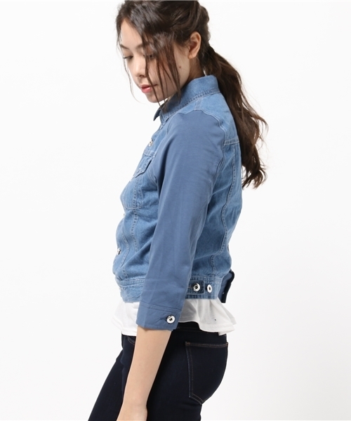 mystic（ミスティック）の「Gジャン（デニムジャケット・レディース・ネイビー/ブルー/ホワイト・ﾌﾘ-）」の5枚目の写真