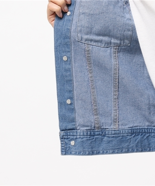mystic（ミスティック）の「Gジャン（デニムジャケット・レディース・ネイビー/ブルー/ホワイト・ﾌﾘ-）」の11枚目の写真