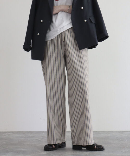 GEVACO（ゲバコ）の「【GEVACO/ゲバコ】FG限定モデル/綿麻ツイルワイドイージーパンツ（その他パンツ・レディース・ブルー系その他/ベージュ/レッド/ネイビー/カーキ・38/36）」の4枚目の写真