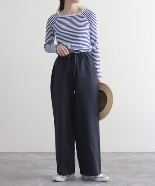 GEVACO（ゲバコ）の「【GEVACO/ゲバコ】FG限定モデル/綿麻ツイルワイドイージーパンツ（その他パンツ・レディース・ブルー系その他/ベージュ/レッド/ネイビー/カーキ・38/36）」の7枚目の写真