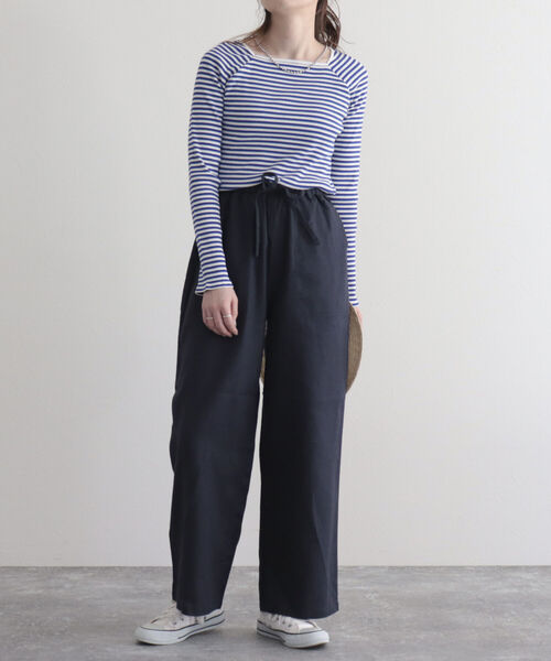 GEVACO（ゲバコ）の「【GEVACO/ゲバコ】FG限定モデル/綿麻ツイルワイドイージーパンツ（その他パンツ・レディース・ブルー系その他/ベージュ/レッド/ネイビー/カーキ・38/36）」の9枚目の写真