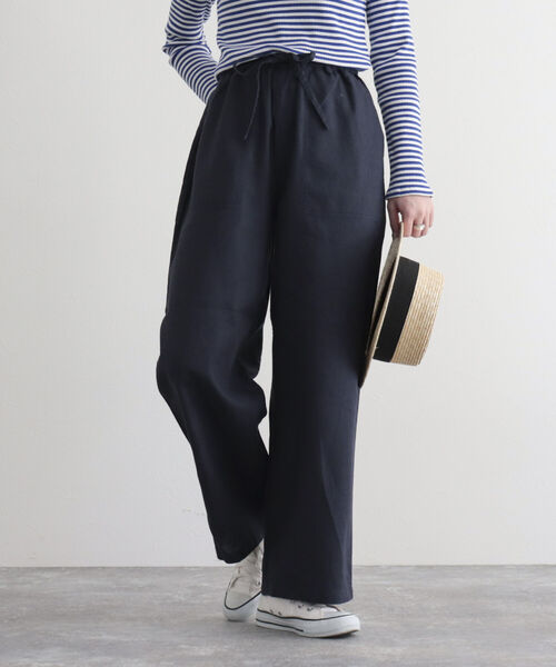 GEVACO（ゲバコ）の「【GEVACO/ゲバコ】FG限定モデル/綿麻ツイルワイドイージーパンツ（その他パンツ・レディース・ブルー系その他/ベージュ/レッド/ネイビー/カーキ・38/36）」の11枚目の写真