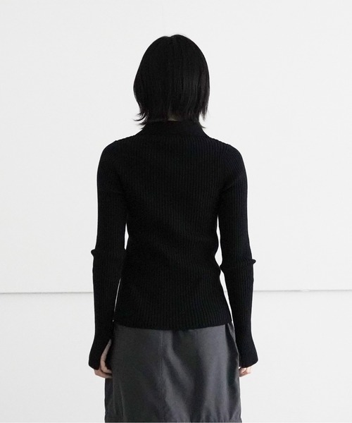 ALLEGE（アレッジ）の「ALLEGE Wide Rib Cardigan（カーディガン/ボレロ・レディース・ブラック/イエロー・1）」の5枚目の写真