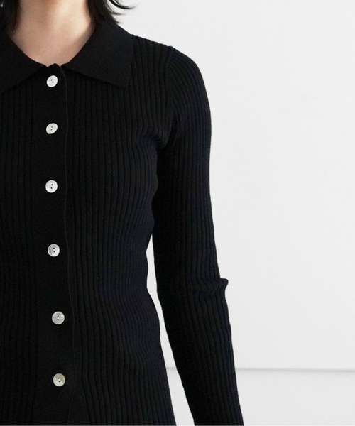 ALLEGE（アレッジ）の「ALLEGE Wide Rib Cardigan（カーディガン/ボレロ・レディース・ブラック/イエロー・1）」の7枚目の写真