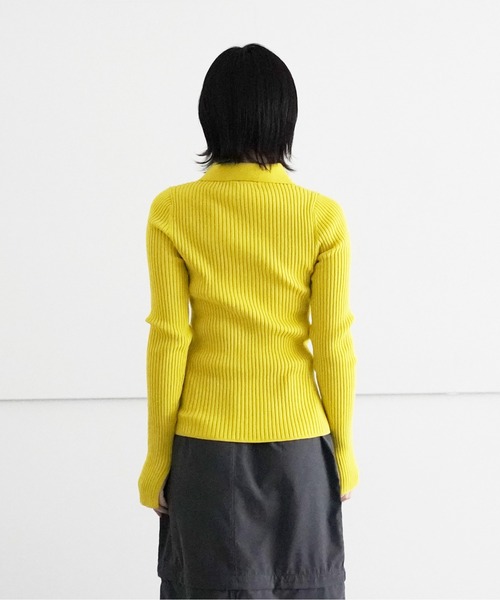 ALLEGE（アレッジ）の「ALLEGE Wide Rib Cardigan（カーディガン/ボレロ・レディース・ブラック/イエロー・1）」の9枚目の写真