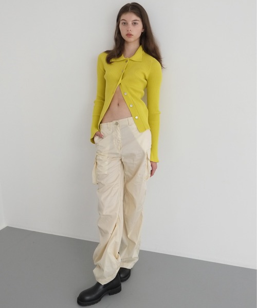 ALLEGE（アレッジ）の「ALLEGE Wide Rib Cardigan（カーディガン/ボレロ・レディース・ブラック/イエロー・1）」の12枚目の写真