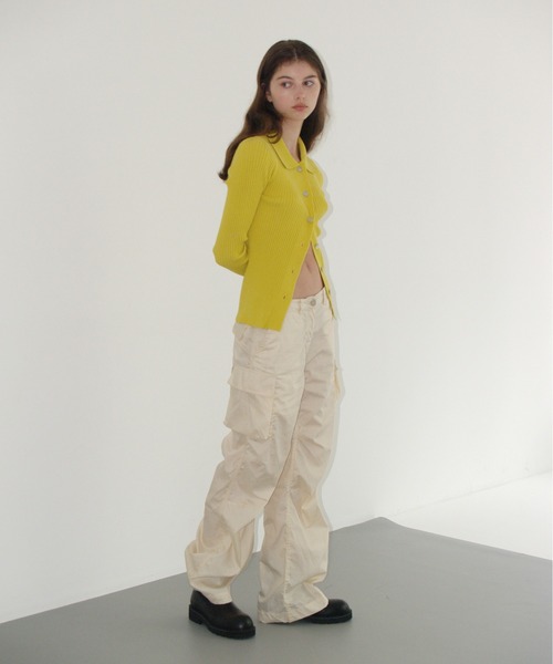 ALLEGE（アレッジ）の「ALLEGE Wide Rib Cardigan（カーディガン/ボレロ・レディース・ブラック/イエロー・1）」の11枚目の写真