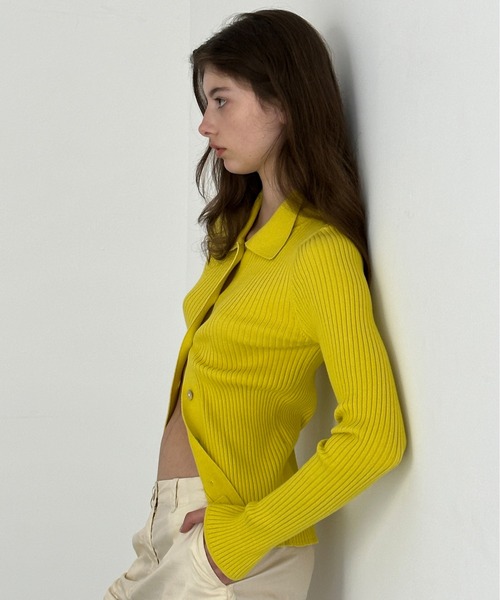 ALLEGE（アレッジ）の「ALLEGE Wide Rib Cardigan（カーディガン/ボレロ・レディース・ブラック/イエロー・1）」の15枚目の写真