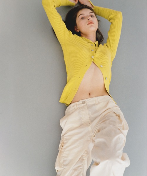 ALLEGE（アレッジ）の「ALLEGE Wide Rib Cardigan（カーディガン/ボレロ・レディース・ブラック/イエロー・1）」の16枚目の写真
