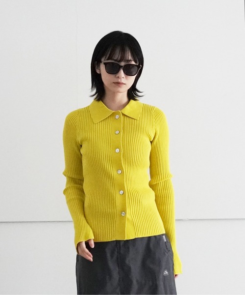 ALLEGE（アレッジ）の「ALLEGE Wide Rib Cardigan（カーディガン/ボレロ・レディース・ブラック/イエロー・1）」の17枚目の写真