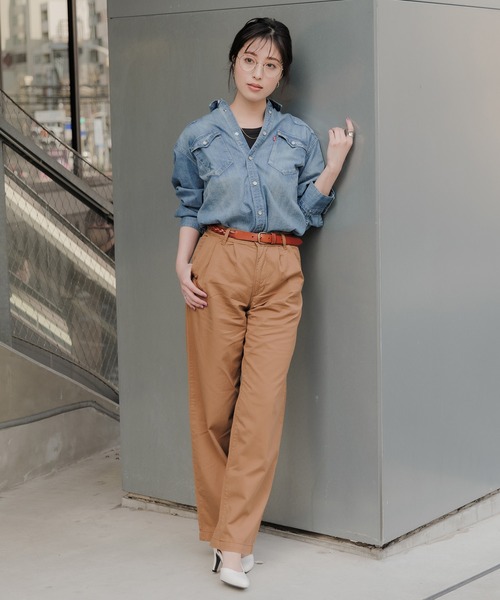 リーバイス レザーバギーストレートパンツ Levi's(リーバイス)「COOL」ワイドレッグバギー（デニムパンツ