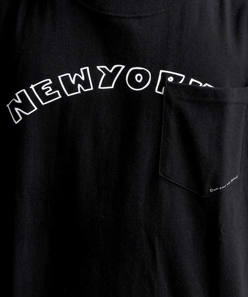 Mark Gonzales（マーク・ゴンザレス）の「∴WEGO/ MARK GONZALES（マークゴンザレス）ポケットTシャツ（Tシャツ/カットソー・メンズ・ホワイト/ブラック・MEDIUM/LARGE）」の9枚目の写真