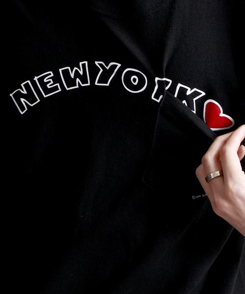 Mark Gonzales（マーク・ゴンザレス）の「∴WEGO/ MARK GONZALES（マークゴンザレス）ポケットTシャツ（Tシャツ/カットソー・メンズ・ホワイト/ブラック・MEDIUM/LARGE）」の10枚目の写真