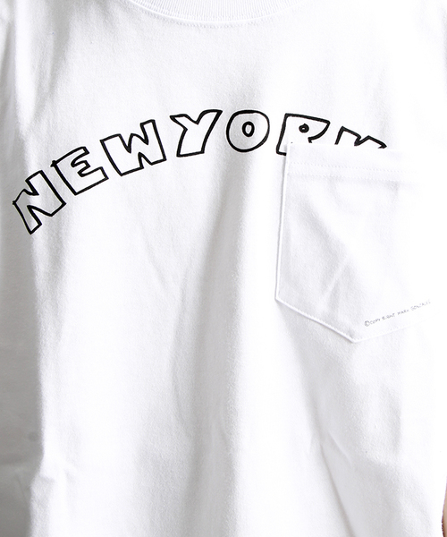 Mark Gonzales（マーク・ゴンザレス）の「∴WEGO/ MARK GONZALES（マークゴンザレス）ポケットTシャツ（Tシャツ/カットソー・メンズ・ホワイト/ブラック・MEDIUM/LARGE）」の11枚目の写真